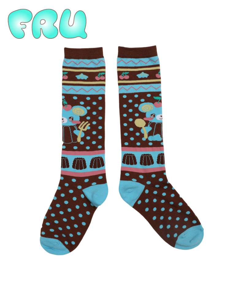 Chocolate Bear Print Cute Stockings【s0000014859】