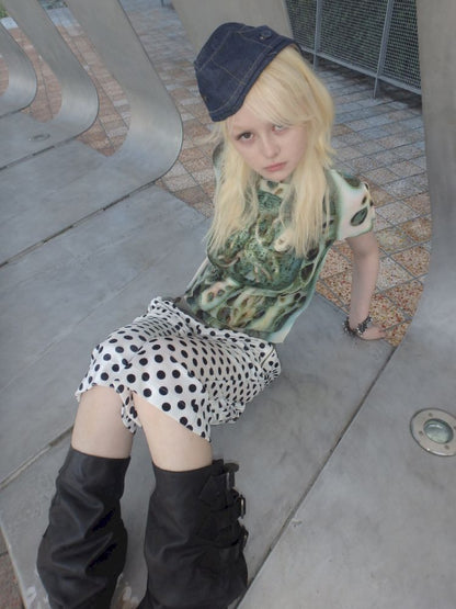 Printed Wrinkle Slimming T-Shirt【s0000013181】