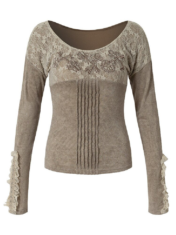 Lace Embroidered Knit Sweater【s0000019159】