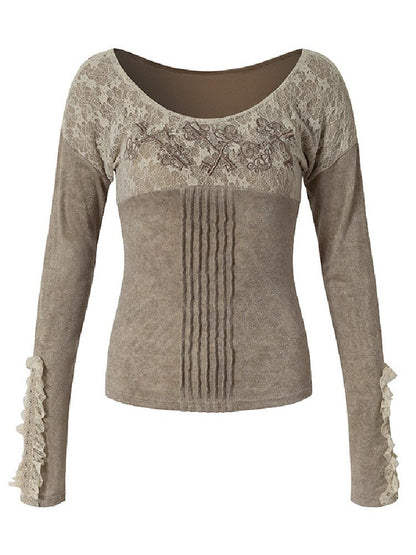 Lace Embroidered Knit Sweater【s0000019159】