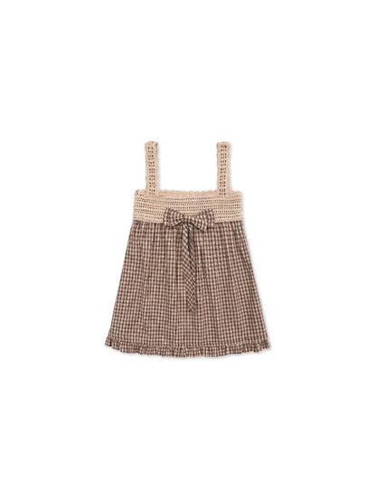 Wristhook Plaid Bow Slip Dress【s0000017937】