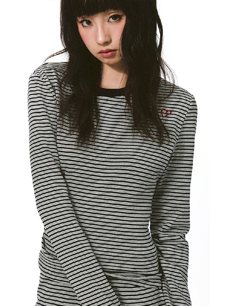 한국 스트라이프 컬러 충돌 멜빵 [S000011419]