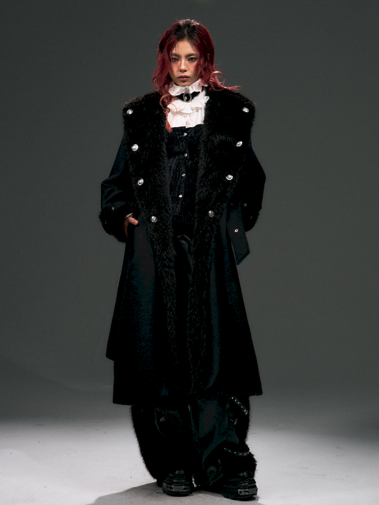 Lace Up Silhouette Tweed Coat【s0000015022】