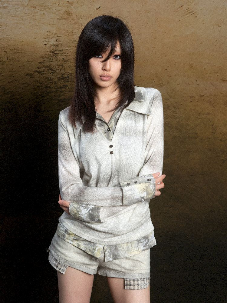 Double Layer Lapel Knit Inner Top【s0000011809】