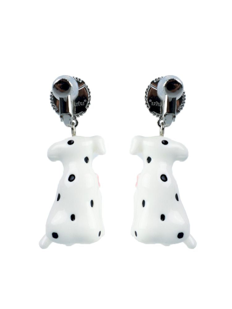 Retro spotted dog earrings【s0000013338】