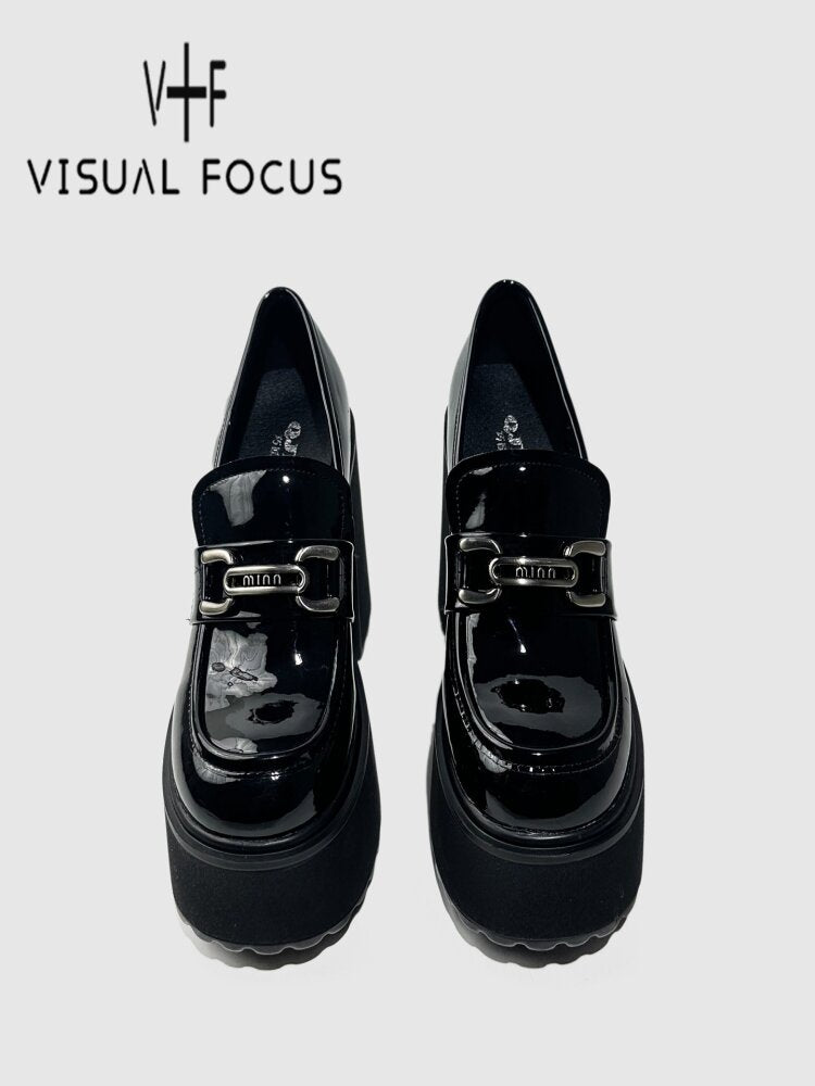 Glossy Patent Leather Buckle Loafers【s0000015715】