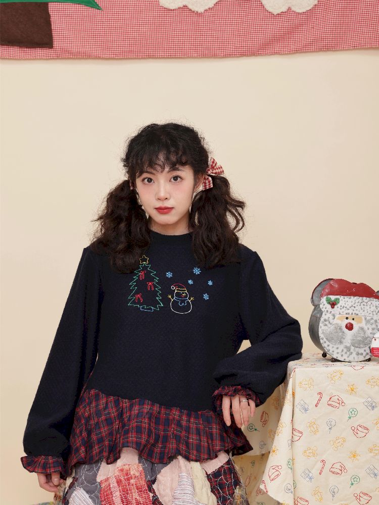 Christmas-inspired vest and half-skirt set【s0000011197】