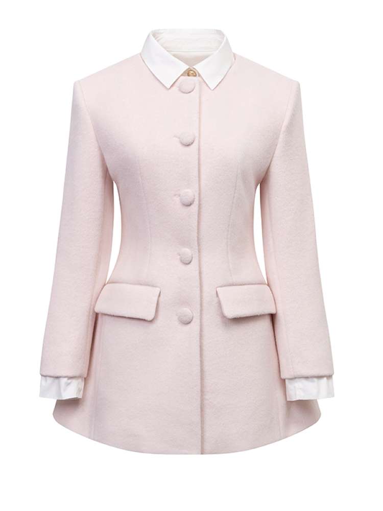 Shirt Collar Mid-Length Woolen Coat【s0000014610】