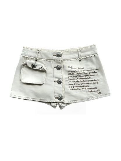 Love Letter Embroidered Shorts【s0000017979】