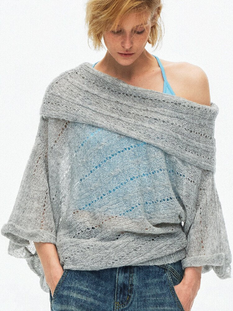 One Shoulder Cut Out Cable Knit【s0000015930】