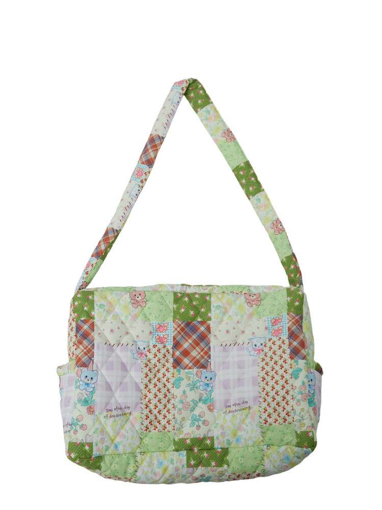 Quilted Blocked Printed Shoulder Bag【s0000015039】