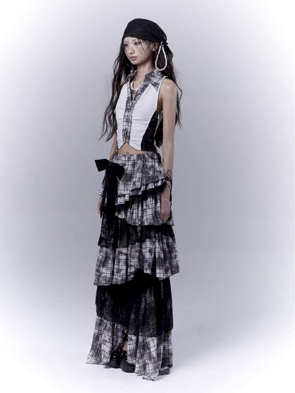 Plaid model splicing shirt【s0000012374】