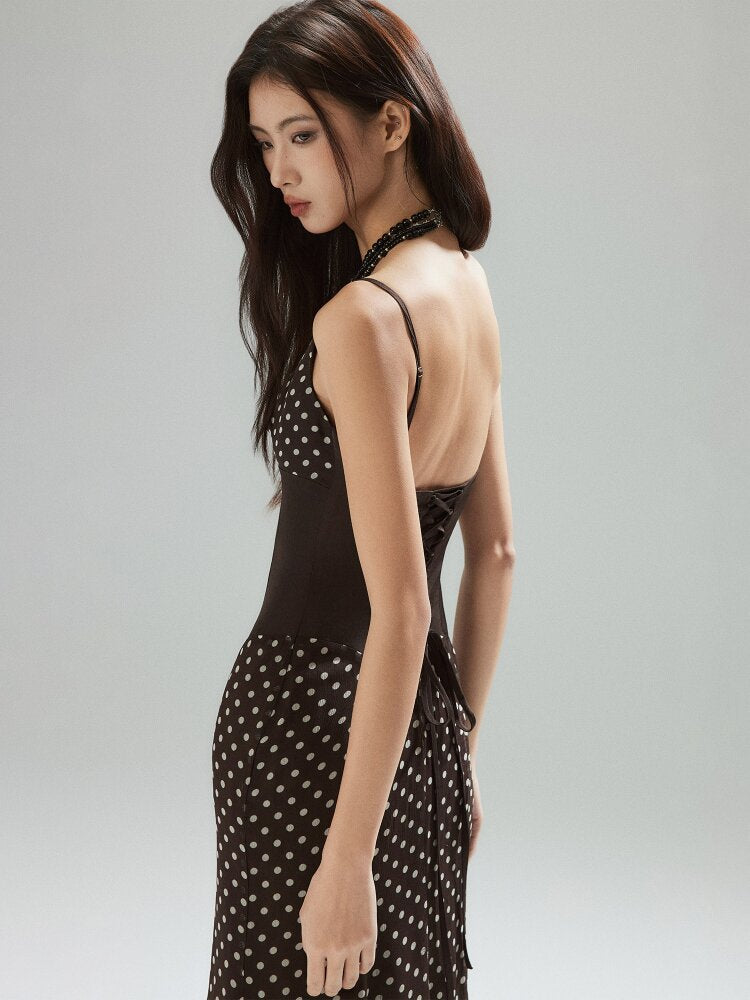 Coffee Polka Dot Tunic Sundress【s0000015595】