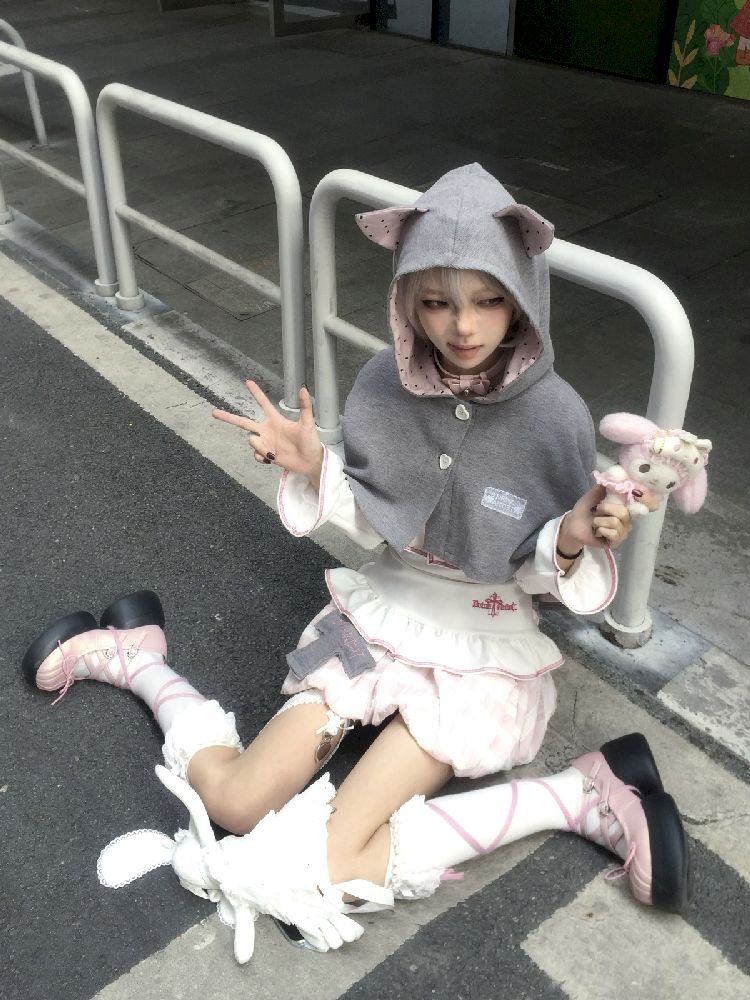 Cat Ears Hooded Short Coat Poncho【s0000011845】