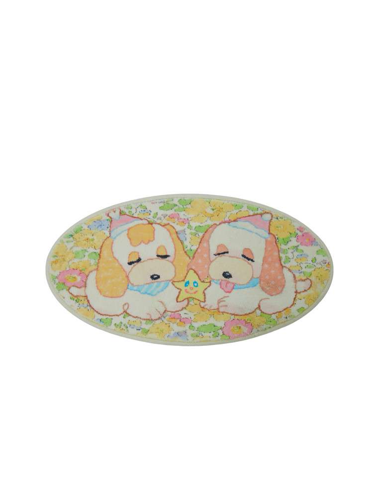 Puppy Floral Cashmere Floor Mat【s0000015042】