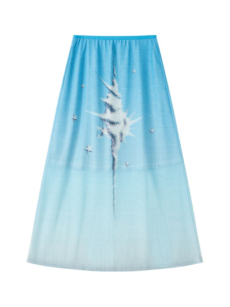 Gradient mesh half-skirt【s0000012300】