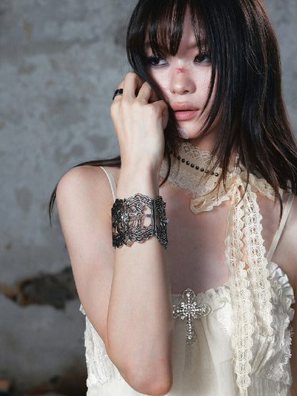 Distressed Silver Cross Bracelet【s0000018108】