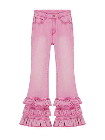 Pink Lace Flared Pants【s0000013342】