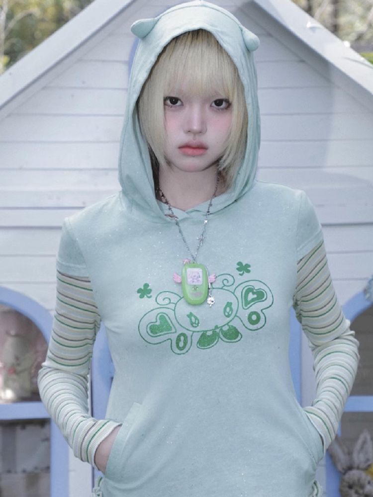 Long Sleeve Hooded Bottom Shirt【s0000012197】