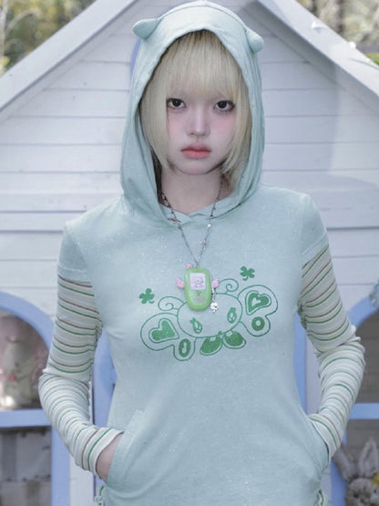 Long Sleeve Hooded Bottom Shirt【s0000012197】