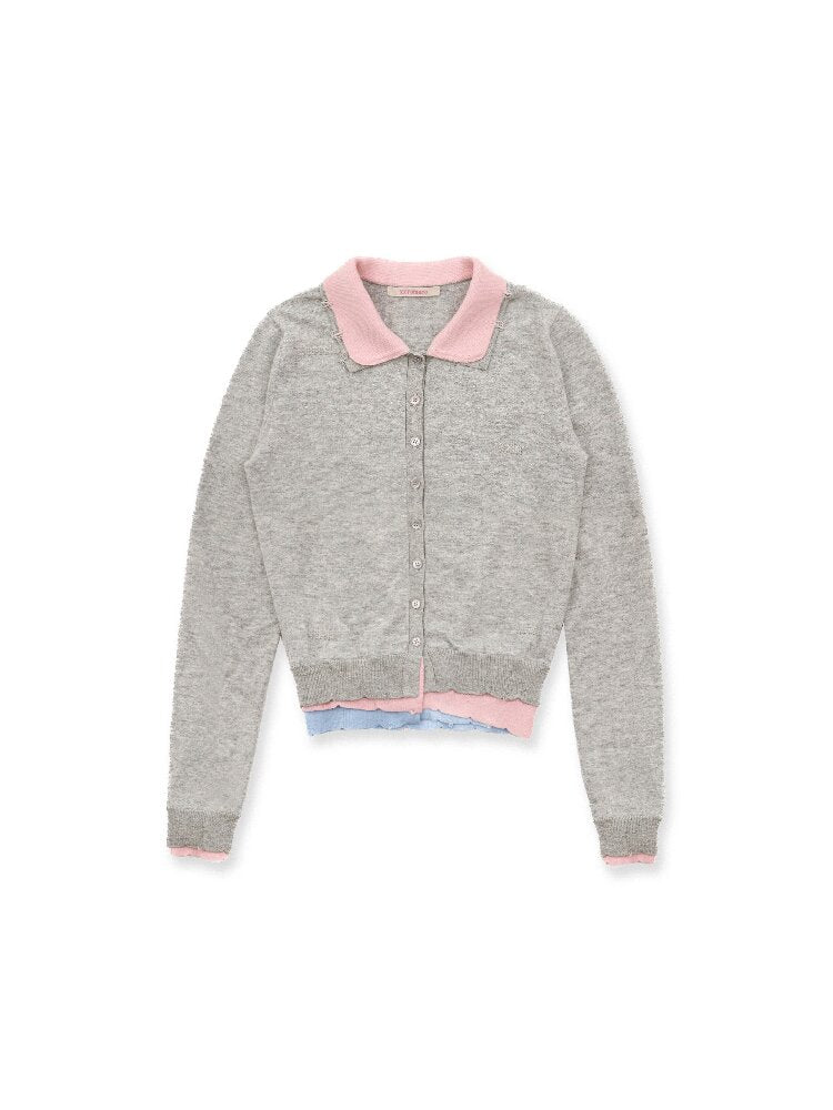 Contrast Fake 3-Piece Knit Cardigan【s0000016101】