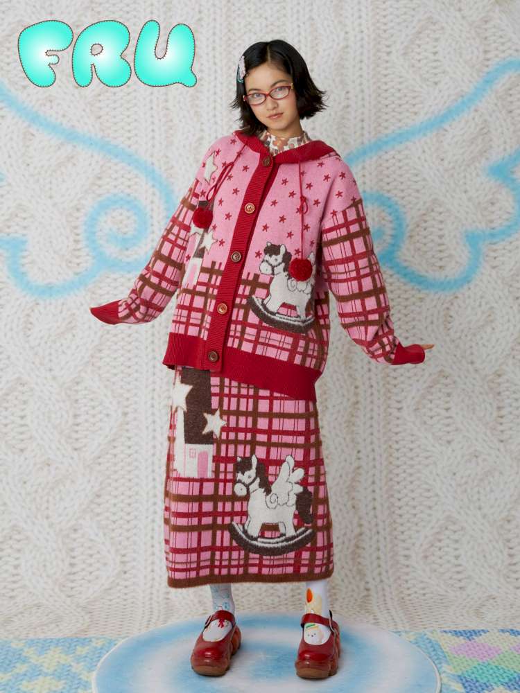 Hooded Horse Cardigan Sweater【s0000015109】