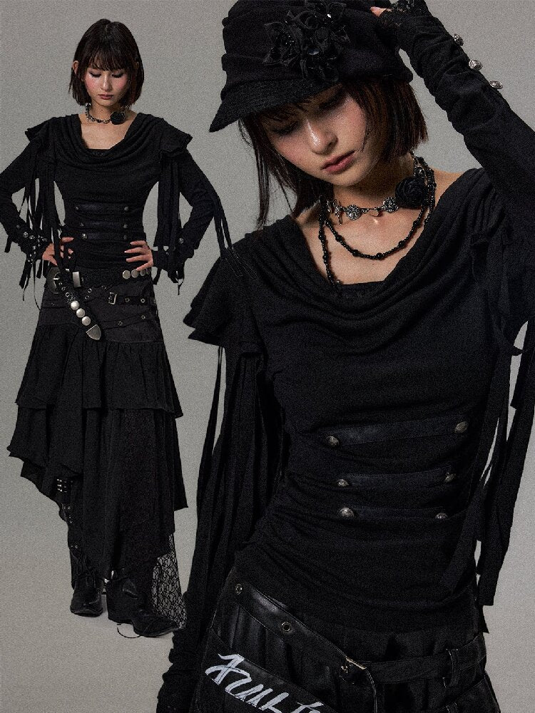 Palace Tassel Fake Two Piece Top【s0000018496】