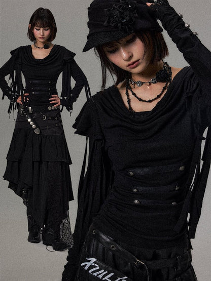 Palace Tassel Fake Two Piece Top【s0000018496】