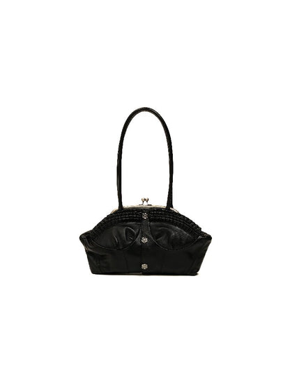 Lambskin Kiss Lock Shoulder Bag【s0000017911】