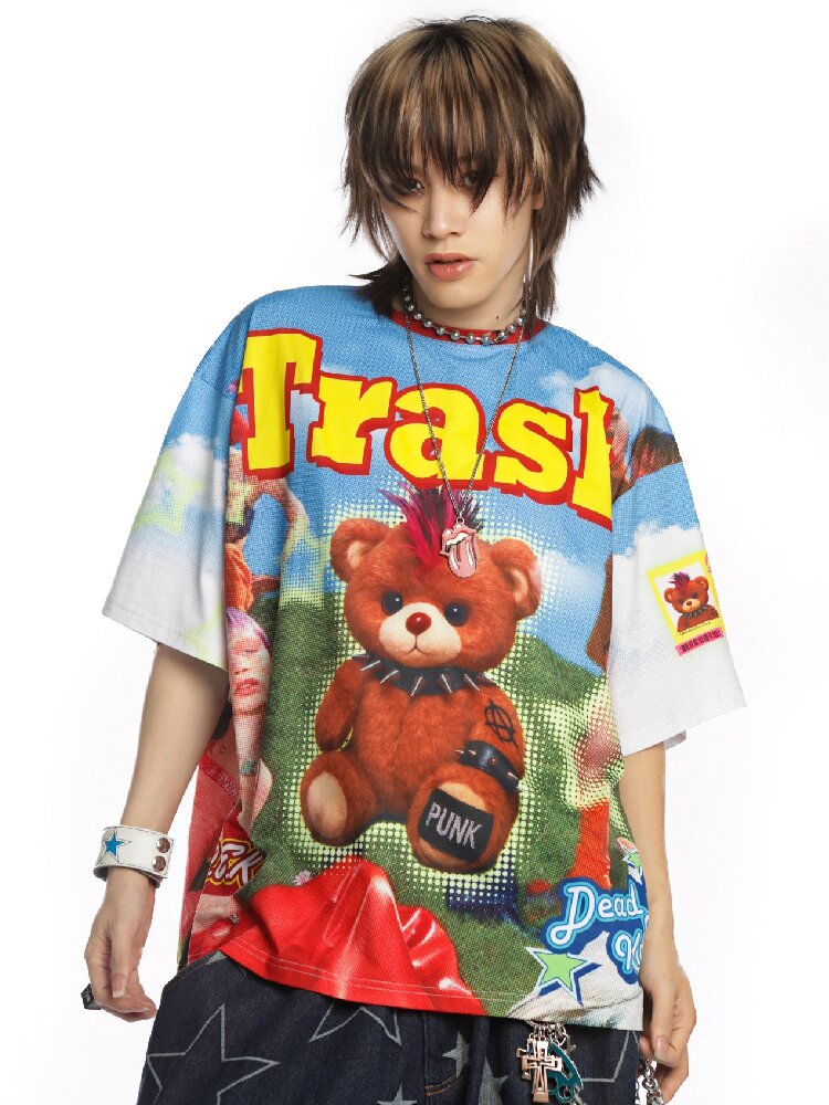 American Card Bear Print T-shirt【s0000015886】