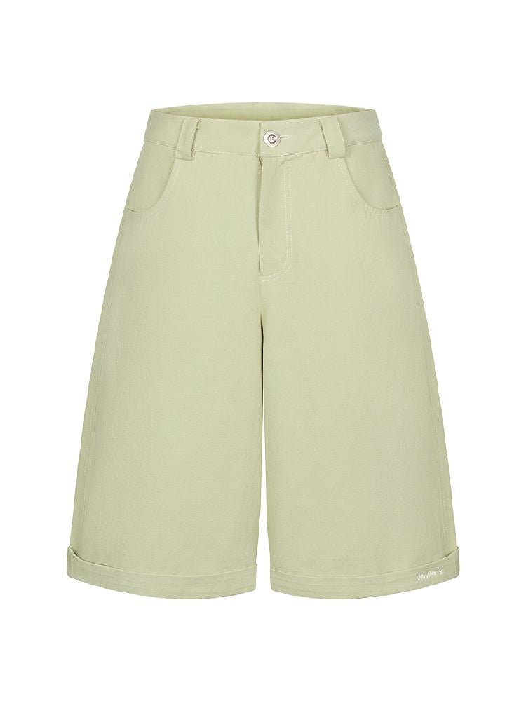 Cotton wide-legged five-minute pants【s0000011983】