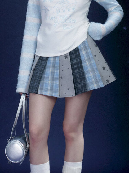 Star Gummy Splicing Pleated Skirt【s0000015438】