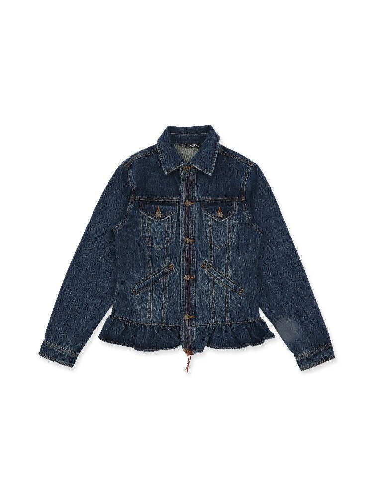 Vintage Denim Fringe Jacket Skirt【s0000016091】