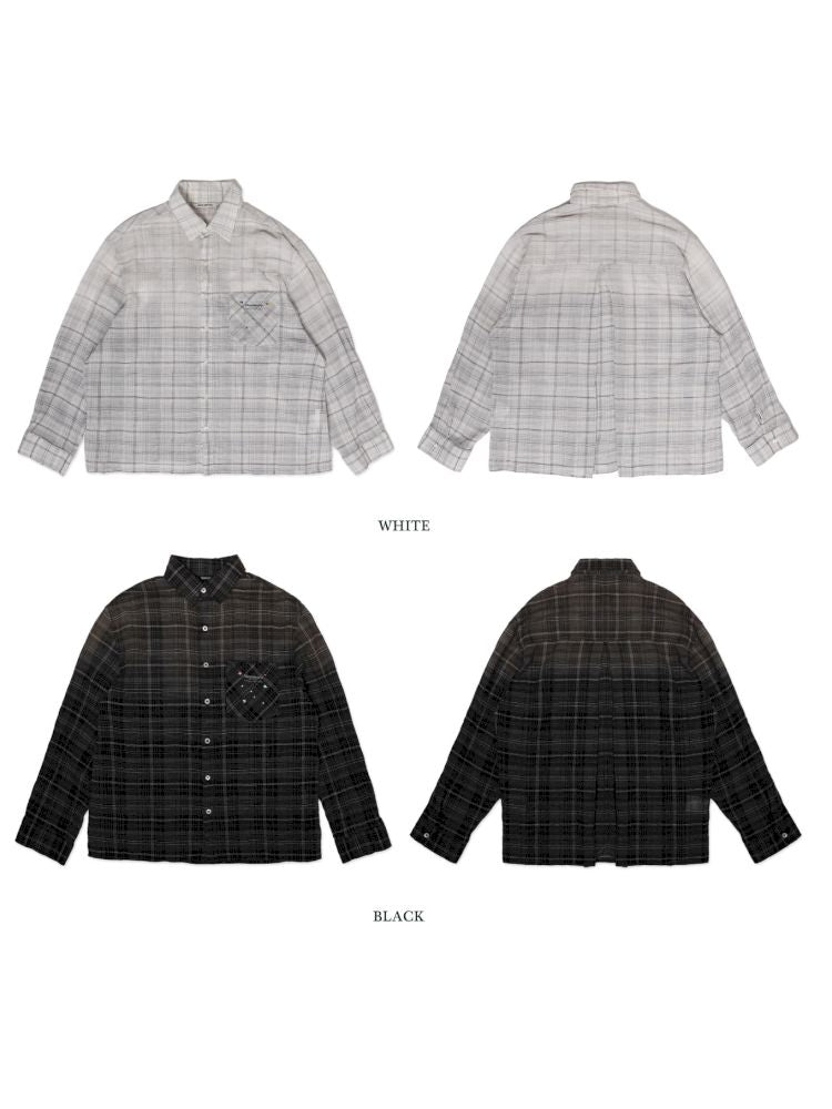Gradient spray horsey loose shirt jacket【s0000013423】