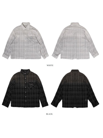 Gradient spray horsey loose shirt jacket【s0000013423】
