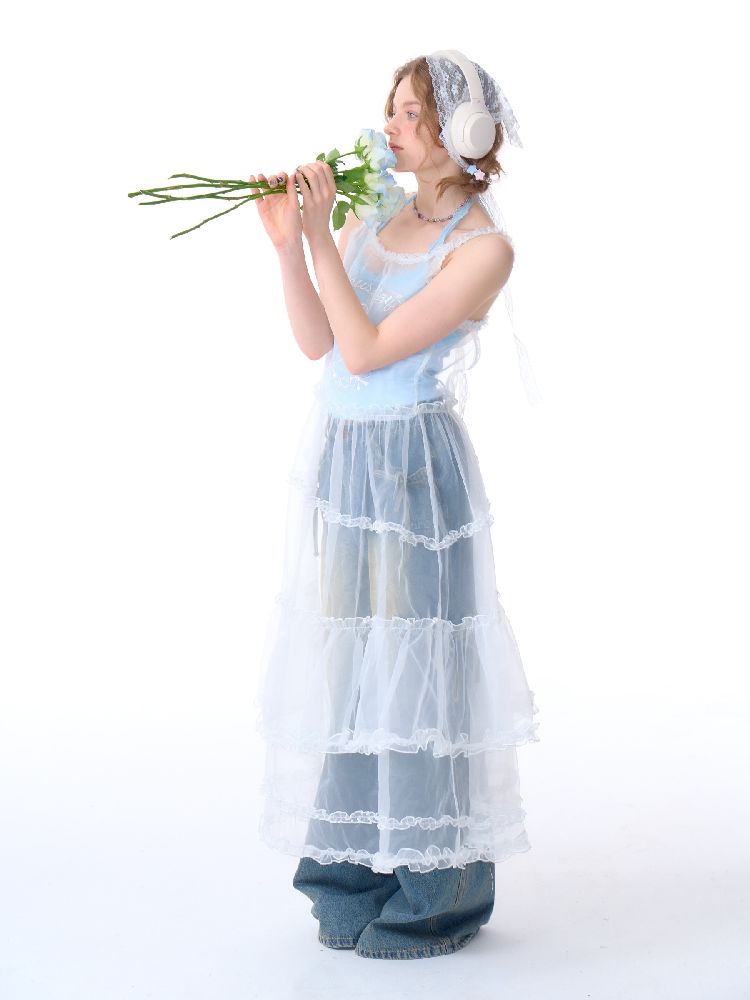 Lace Long Halter Outer Dress【s0000011681】