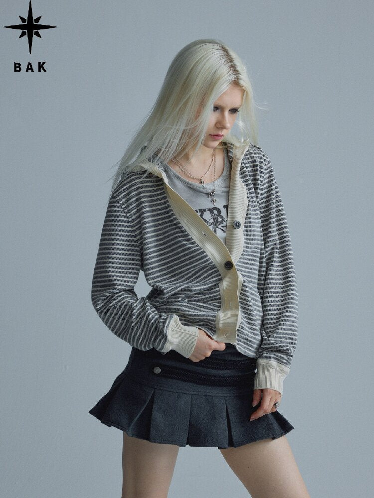Gray Pleated Napoleon Mini Skirt【s0000018555】