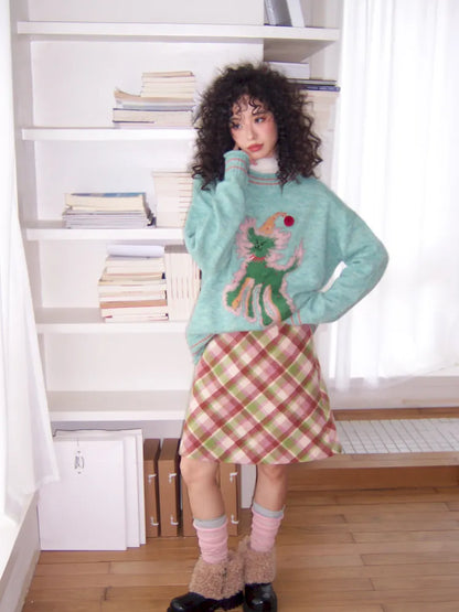 Slouchy Wool Mohair Knit Pullover Sweater【s0000013995】