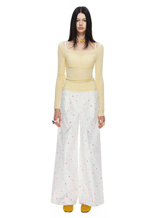 Kitten Full Print Wide Leg Pant【s0000015866】