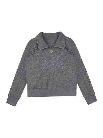 Half high neck Long Sleeve Sweatshirt【s0000011667】