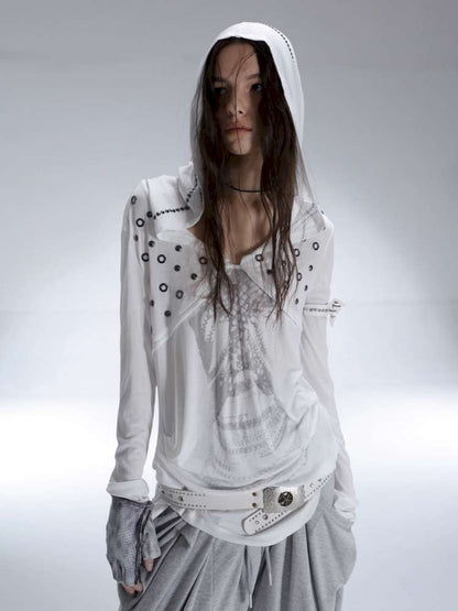 Armor Hooded Drape Lightweight T-Shirt【s0000014715】