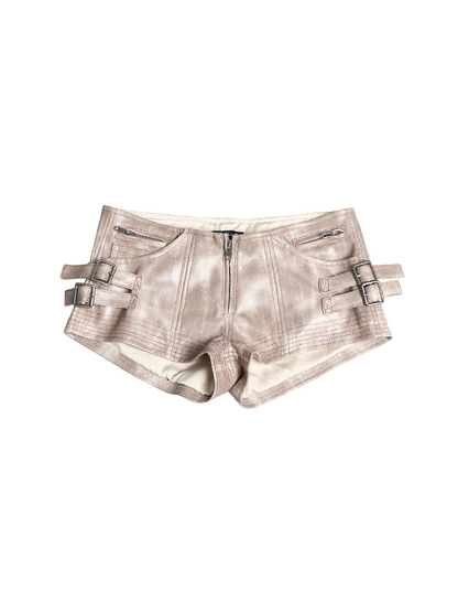 Slim Fit PU Leather Y2k Shorts【s0000016684】