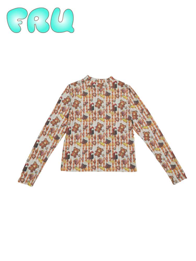 Cookie Print Waffle Base T-Shirt【s0000014856】