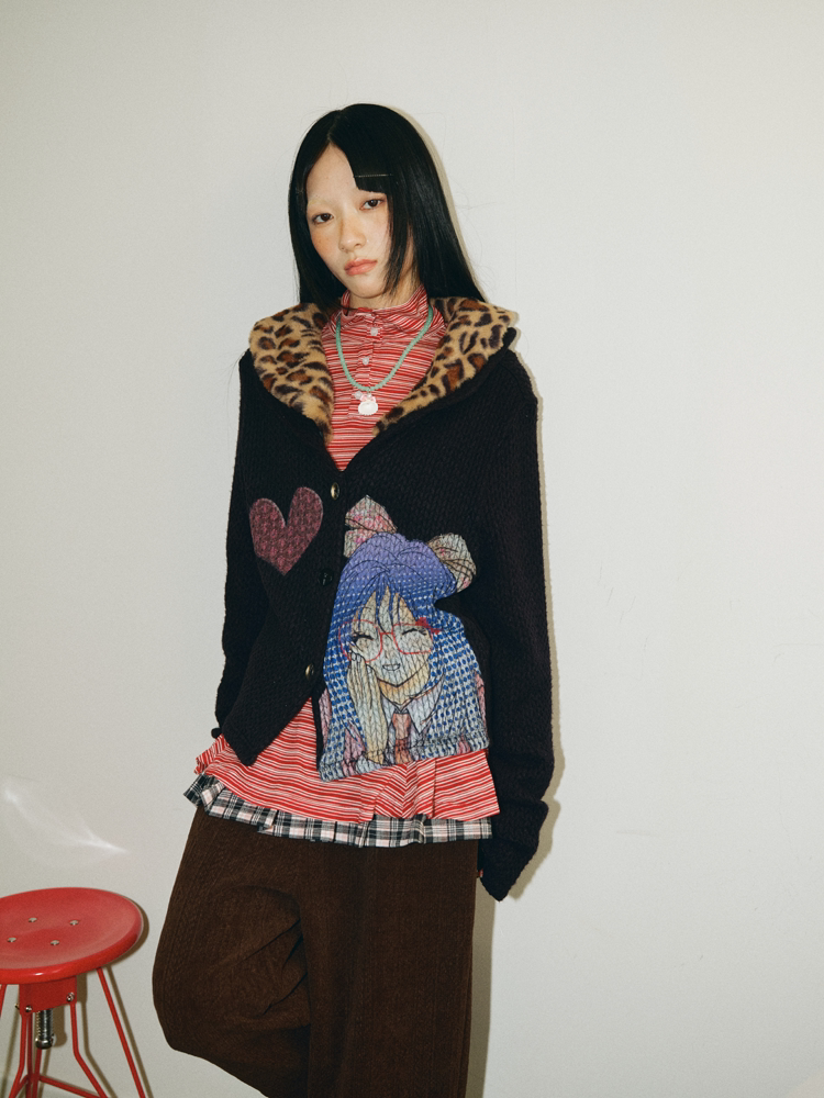 Bishoujo Print Chunky Knit Cardigan【s0000018690】