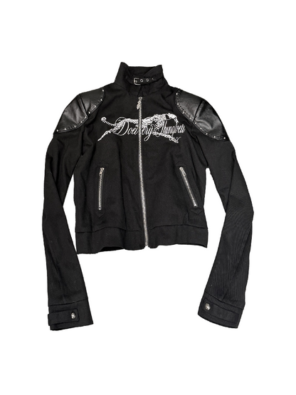 Leather Armor Rivet Canvas Jacket【s0000018352】