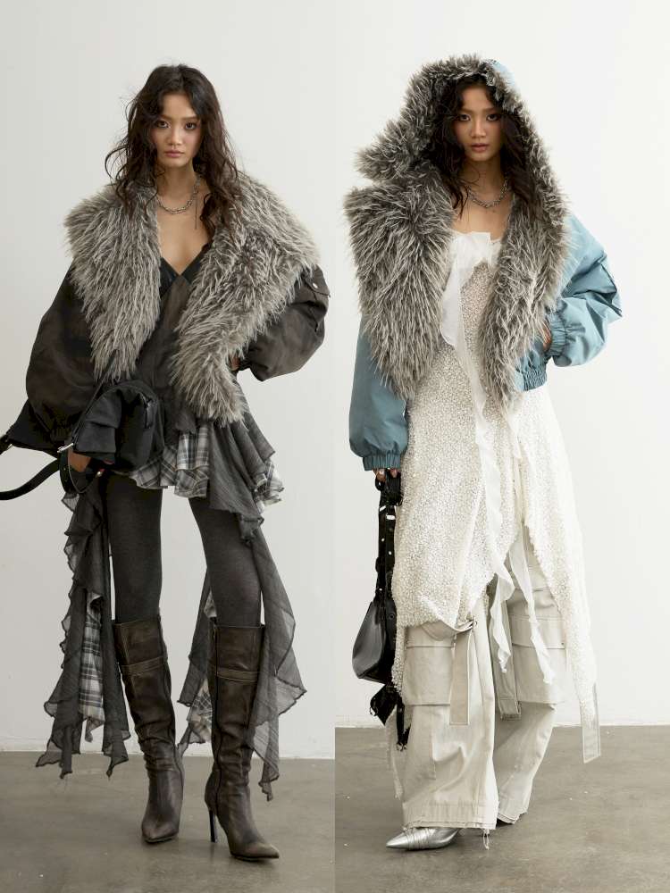 Aviator Hooded Fur Short Jacket【s0000015189】