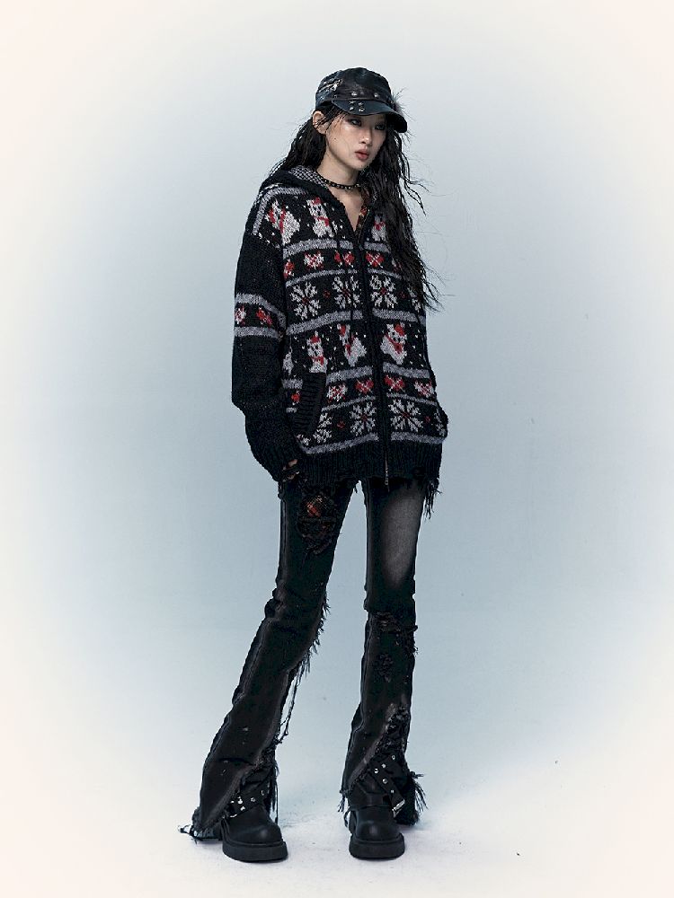 Mohair Wool Knit Cardigan Sweater【s0000011217】