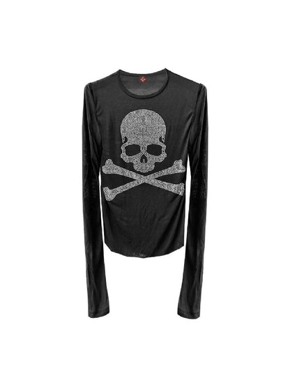 Skull Diamond Long Sleeve Shirt【s0000018200】