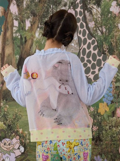 Illustration Mesh Cardigan Jacket【s0000017124】