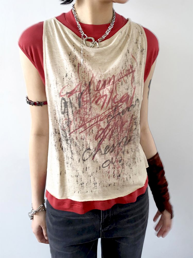 Fake Two Swing Collar Vest【s0000012290】
